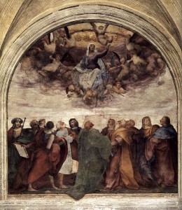 Assunzione della Vergine, anni 1513-1514, ridipinto nel 1517, affresco, 385 x 395 cm., Santuario della Santissima Annunziata, Firenze.